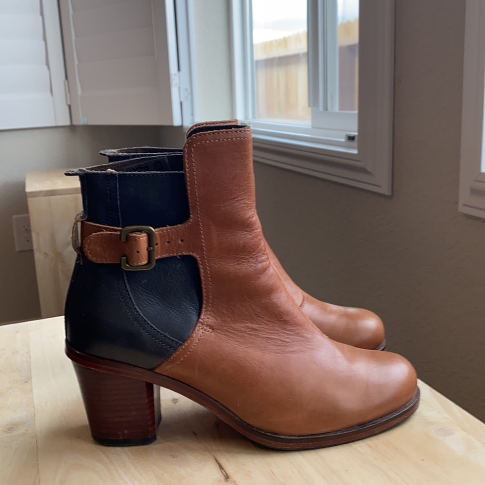 Anthropologie J Shoes Hardwick Booties black brown - Picture 2 of 8